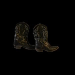 Size 11 black with white detail Vibram cowboy boots
